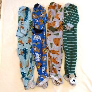 Bundle of 4 fleece footie PJs 18 months